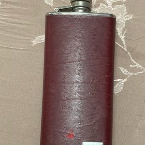 SOLD! Woman’s Red & Chrome Flask